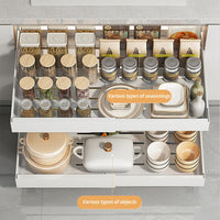 Organisateur de placard extensible Garvee, acier robuste, largeur ajustable, pour cuisine et salle de bain, fixation adhésive, bords lisses