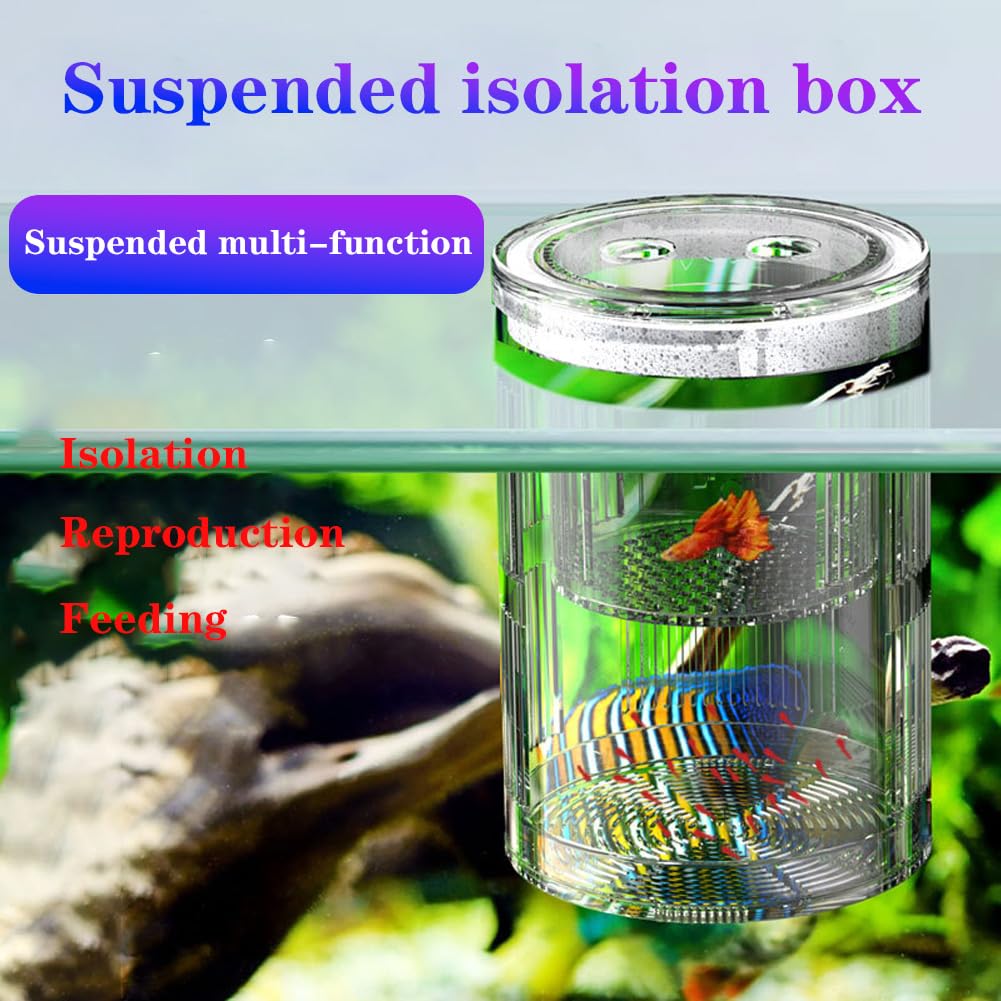Boîte d'élevage Garvee pour poissons d'aquarium, boîte d'incubation isolée en acrylique avec ventouses pour alevins, crevettes, poissons-clowns et guppys