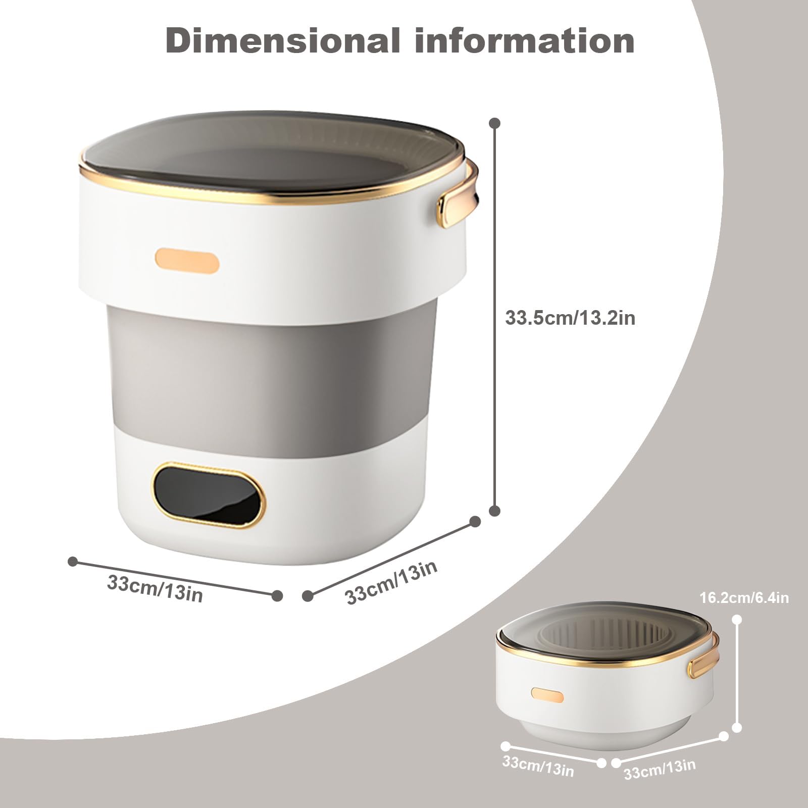 Garvee Mini lave-linge pliable 13 L, capacité 2,5 kg, avec essorage, moteur silencieux, ABS résistant, compact pour camping, voyage et petits espaces, blanc