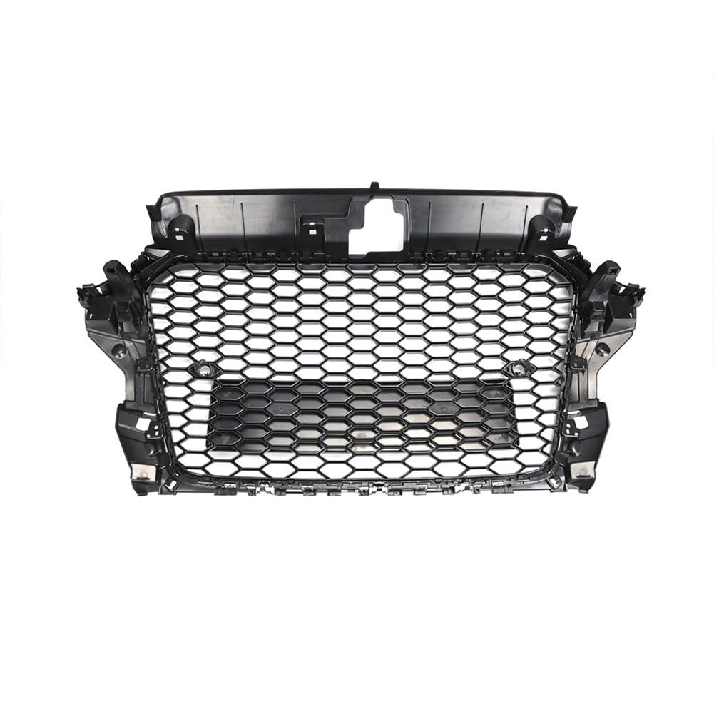 Calandre de pare-chocs avant Garvee, motif nid d'abeille, pour Audi A3 et S3 (2013-2015), matériau robuste, noir.