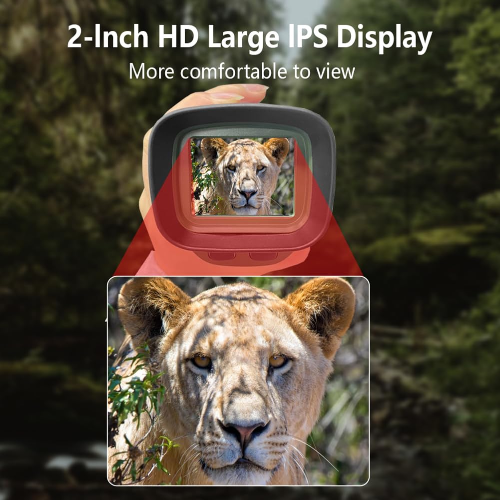 Monoculaire de vision nocturne Garvee 2.5KD 48MP avec infrarouge 3W 850 nm, zoom numérique 8x, poignée ergonomique pour le camping, noir