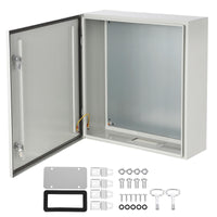 Boîtier en acier Garvee Nema 24 x 16 x 10 pouces, étanche à l'eau et à la poussière IP66, charnières robustes en acier laminé à froid pour une utilisation intérieure et extérieure, plaque de montage