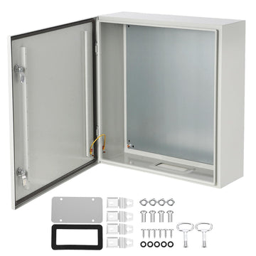 Boîtier en acier Garvee Nema 24 x 16 x 10 pouces, étanche à l'eau et à la poussière IP66, charnières robustes en acier laminé à froid pour une utilisation intérieure et extérieure, plaque de montage