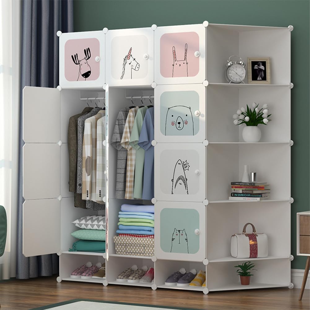 Armoire enfant Garvee, modulable, empilable, robuste et imperméable, 35,5 x 35,5 x 35,5 cm
