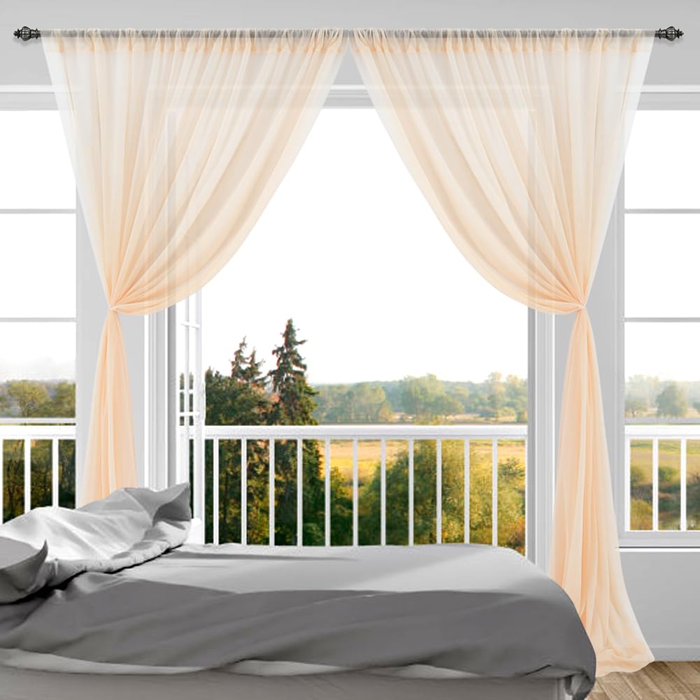 Rideau de fond amovible Garvee pour la photographie sur scène, mariage et fête, 1,5 m x 2,4 m, couleur champagne