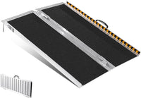 Garvee Rampe d’accès portable 60cm en aluminium pliable, surface antidérapante, pour fauteuil roulant, seuils et marches, charge 272kg