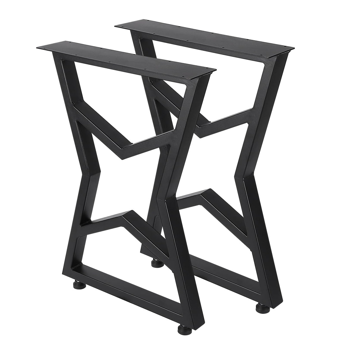 Garvee Pieds de table en métal 40 × 45 cm, robustes, en fer forgé, réglables, pour tables de salle à manger et de jardin, noirs, fourchu, 71 cm (H) × 50 cm (L)