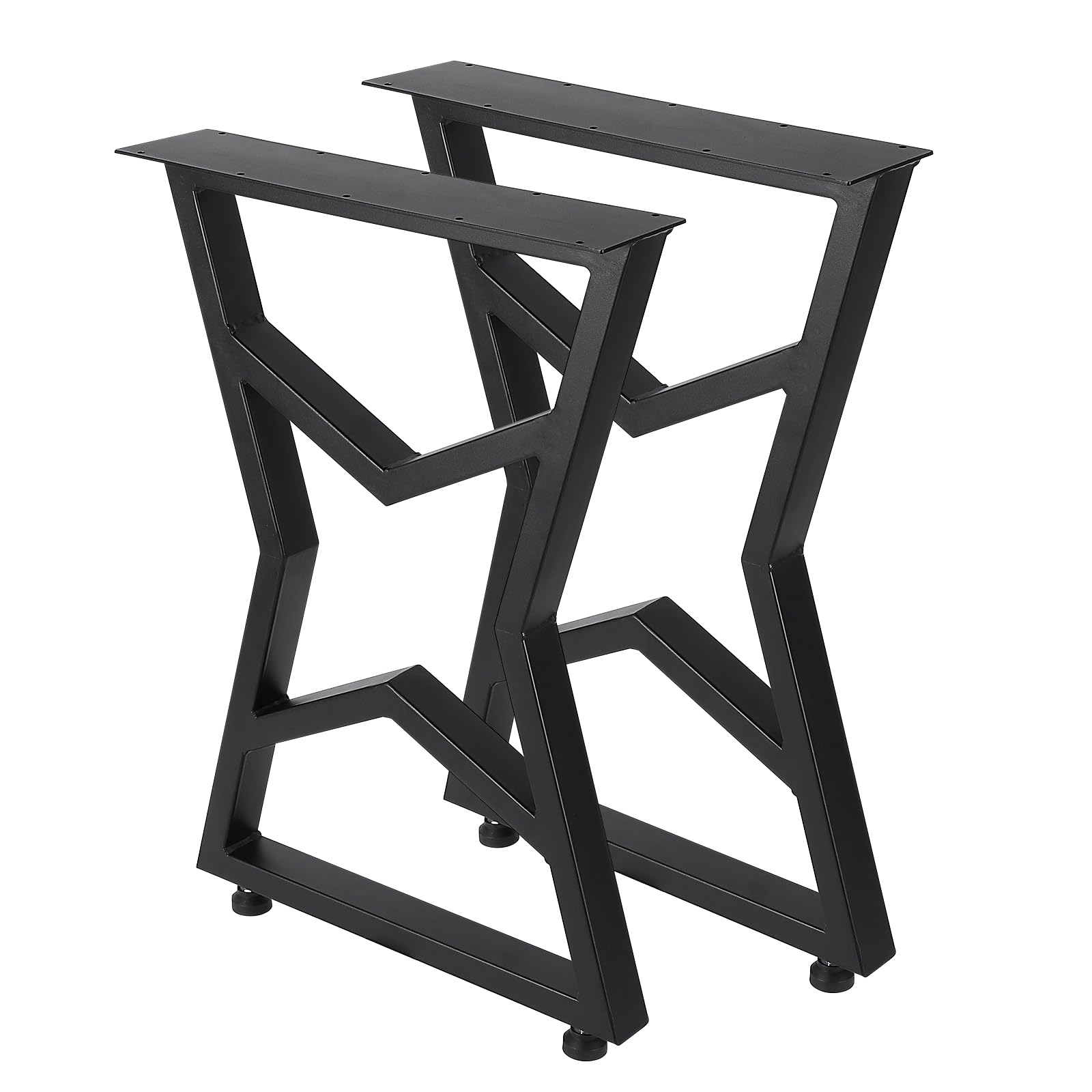 Pieds de table en métal Garvee 28 x 20 pouces, robustes, en fer forgé, réglables, pour tables de salle à manger et de jardin, noirs