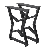 Pieds de table en métal Garvee 28 x 20 pouces, robustes, en fer forgé, réglables, pour tables de salle à manger et de jardin, noirs