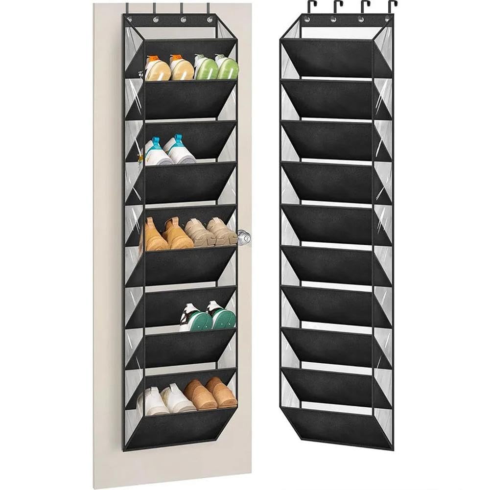 Rangement à chaussures Garvee, 10 niveaux avec 4 crochets métalliques, à suspendre à la porte, pour chambre et couloir, capacité de 20 paires, matériau durable