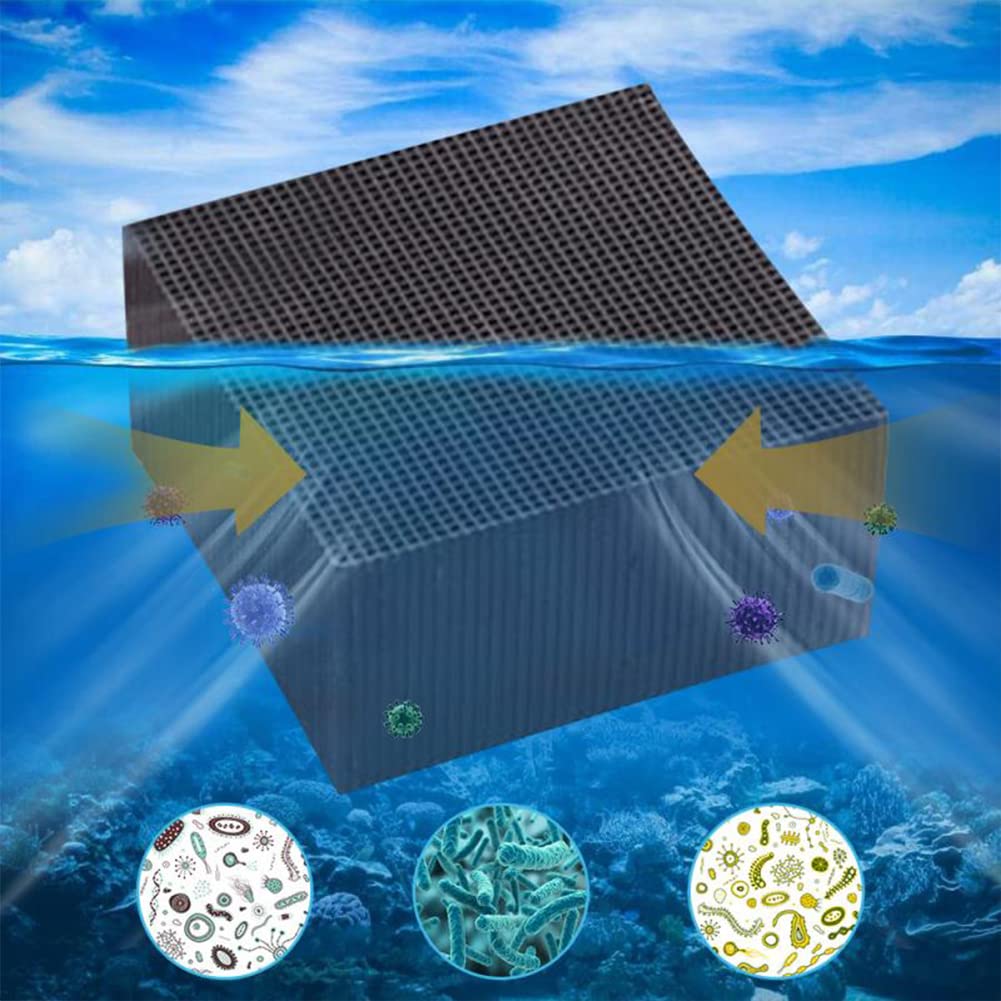 Cubes filtrants Garvee à charbon actif pour aquariums et piscines, structure alvéolaire, neutralisent les odeurs, purifient l'eau, charbon actif, noir