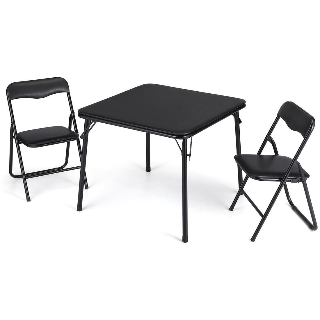 Ensemble table et chaises pliantes pour enfants Garvee, structure en métal, rembourrées, pliables pour manger et jouer, chambre d'enfant, multicolore