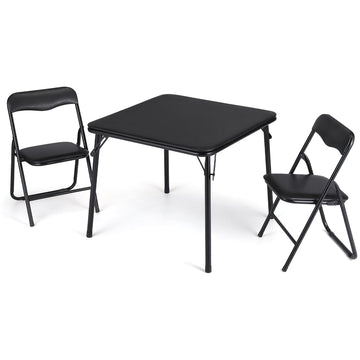 Ensemble table et chaises pliantes pour enfants Garvee, structure en métal, rembourrées, pliables pour manger et jouer, chambre d'enfant, multicolore
