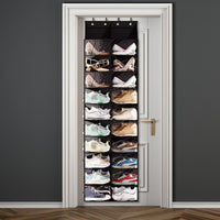 Garvee Étagère à chaussures de porte, 10 niveaux et 20 poches, tissu Oxford, crochets métalliques robustes, gain de place pour placards étroits, 162, 5 cm (H) x 51 cm (L) x 18 cm (P)
