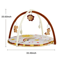 Tapis d'éveil Garvee pour bébé avec 9 jouets détachables, développement sensoriel et moteur, antidérapant, en polyester doux, pour la maison, couleurs neutres