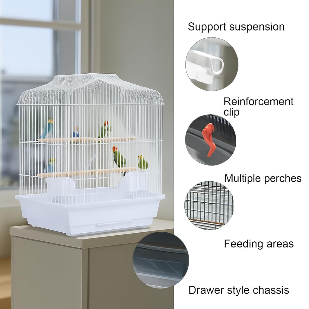 Cage de transport Garvee pour petits oiseaux avec structure métallique, portable, facile à nettoyer, pour canaris et perruches ondulées