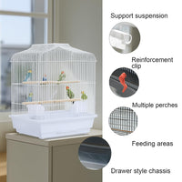 Cage de transport Garvee pour petits oiseaux avec structure métallique, portable, facile à nettoyer, pour canaris et perruches ondulées