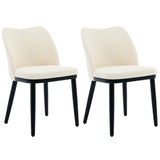 Ensemble de 2 chaises de salle à manger Garvee en velours avec dossier en forme de cœur, assise rembourrée et pieds en bois, pour la cuisine et le restaurant, confortables et stables.