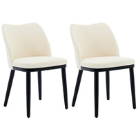 Ensemble de 2 chaises de salle à manger Garvee en velours avec dossier en forme de cœur, assise rembourrée et pieds en bois, pour la cuisine et le restaurant, confortables et stables.