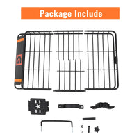 Galerie de toit Garvee 64 x 39 pouces en acier antirouille pour voiture et SUV, camping et voyages, extensible jusqu'à 200 lb