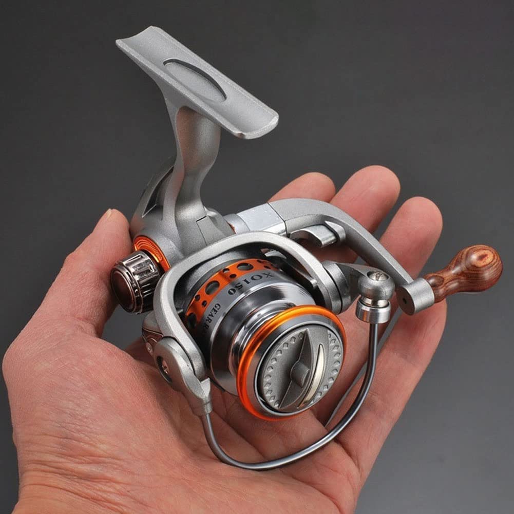 Moulinet de pêche Garvee Mini Spinning, ratio 5.2:1, 13+1 roulements à billes, boîtier en métal compact, poignée interchangeable, idéal pour la pêche à la carpe, à la perche et à la truite.