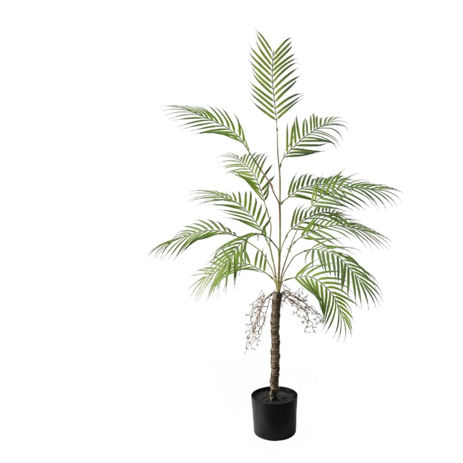 Palmier artificiel Garvee 120 cm, tropical, réaliste, avec tronc et pot en plastique, vert, pour intérieur, salon ou bureau
