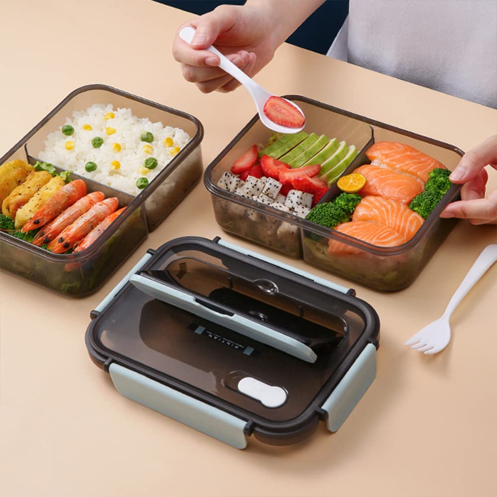 Boîte à bento hermétique Garvee, 2 compartiments, étanche, 1100 ml, sans BPA, légère, idéale pour l'école et le bureau