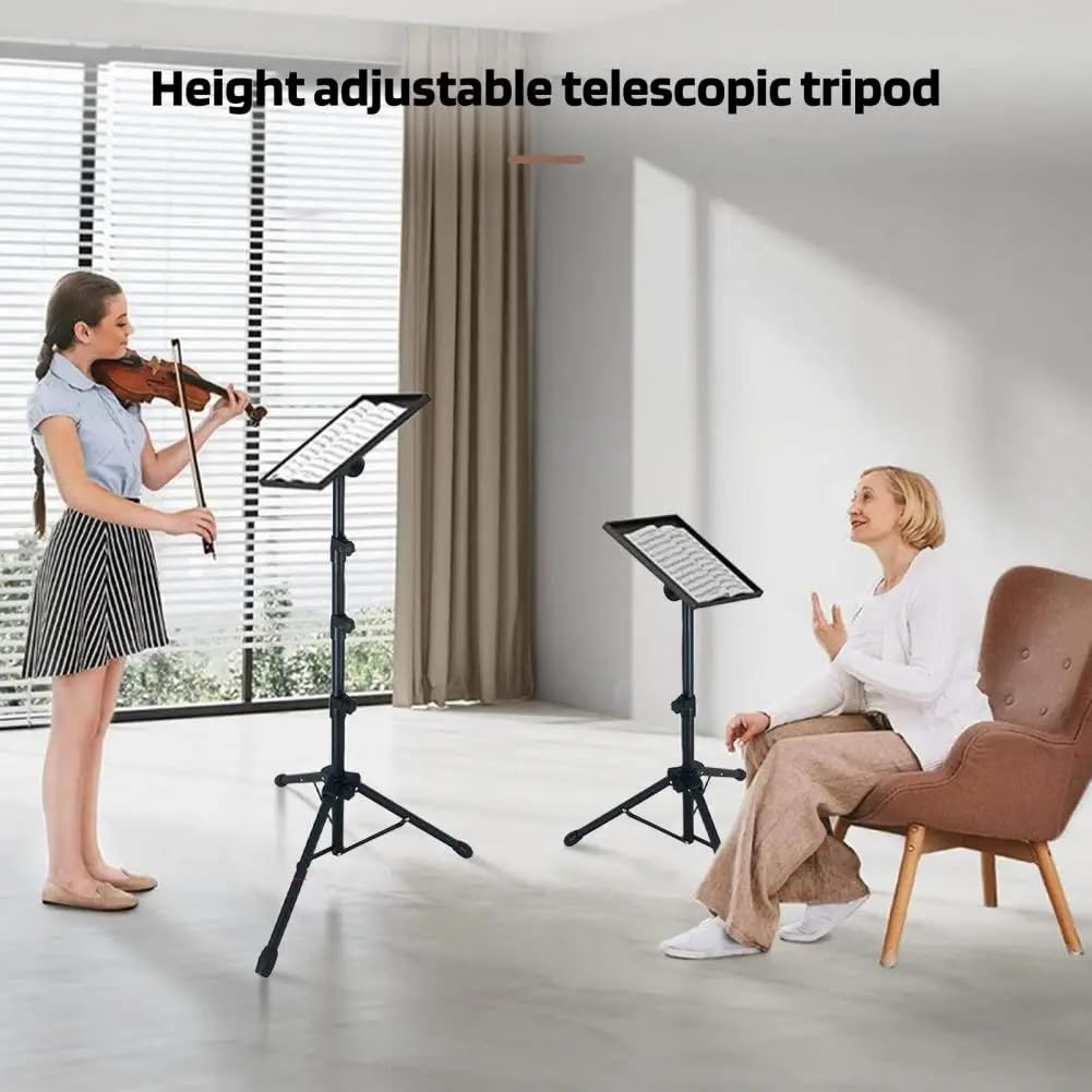 Support de projecteur Garvee avec support pour ordinateur portable réglable en hauteur (66-160 cm), trépied en métal robuste, antidérapant et pliable, idéal pour le bureau, la scène et le studio, noir.