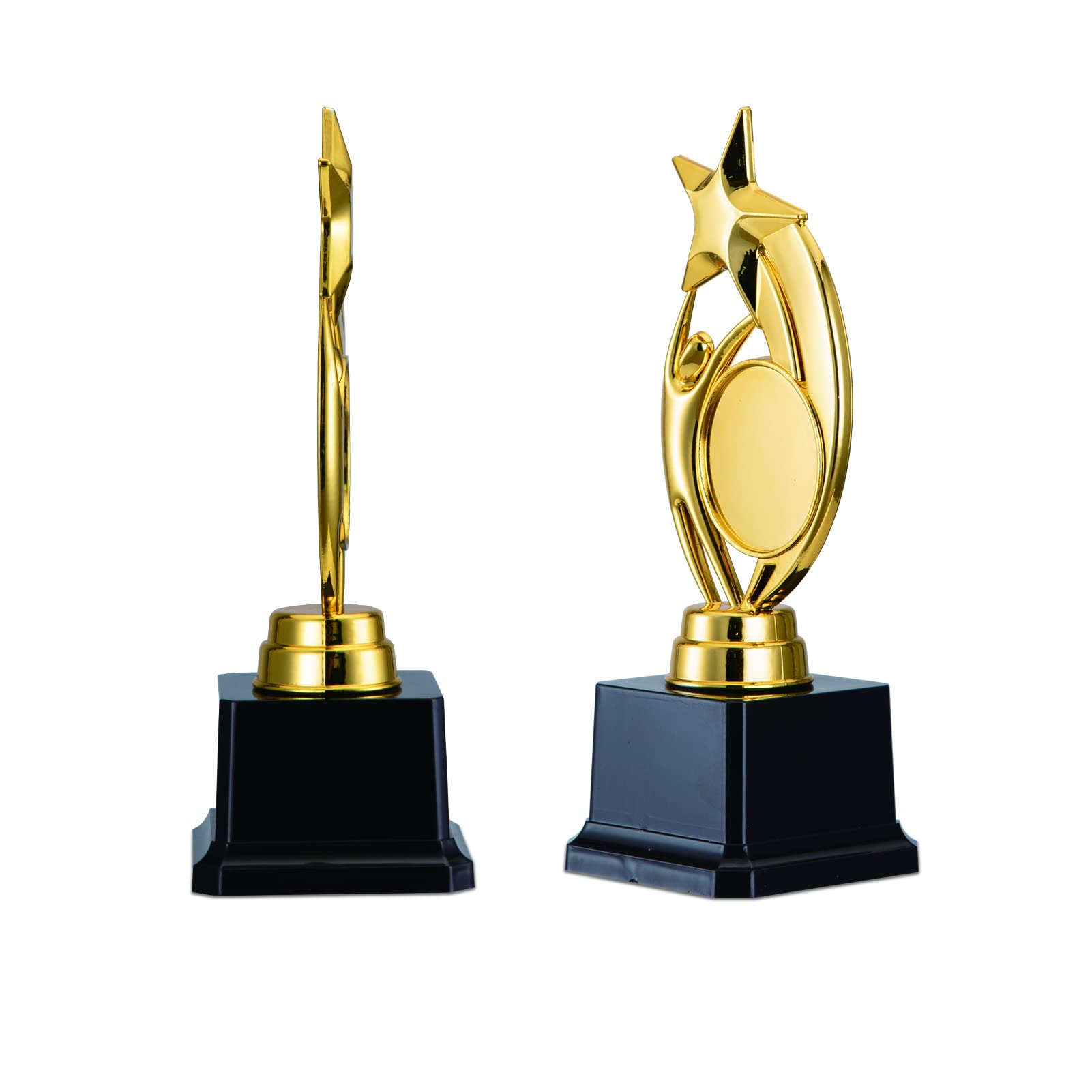Trophée Garvee Étoile d'Or avec autocollants à personnaliser pour compétitions et fêtes, 21,6 cm, or
