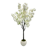 Garvee arbre Cerisier Artificiel 180cm Blanc Réaliste Sans Entretien Décor Mariage Intérieur