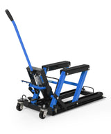 Garvee Cric Hydraulique Moto 68 kg, Levage Ajustable 11,5-39 cm, Acier Robuste, Sécurité 3 Positions, Roulettes Pivotantes, Garage et Atelier - Bleu