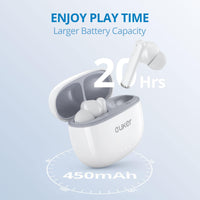 Écouteurs intra-auriculaires sans fil Bluetooth 5.0 stéréo HiFi Garvee, étanches IPX7, blancs
