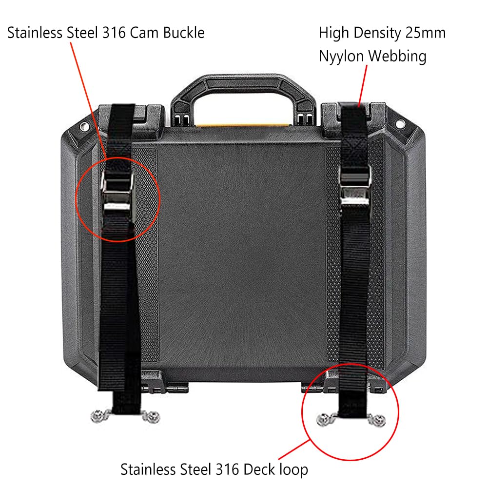 Sangles de tension Garvee pour sacs isothermes, lot de 2, boucle peigne robuste en acier inoxydable de 1,5 m pour camions et remorques.