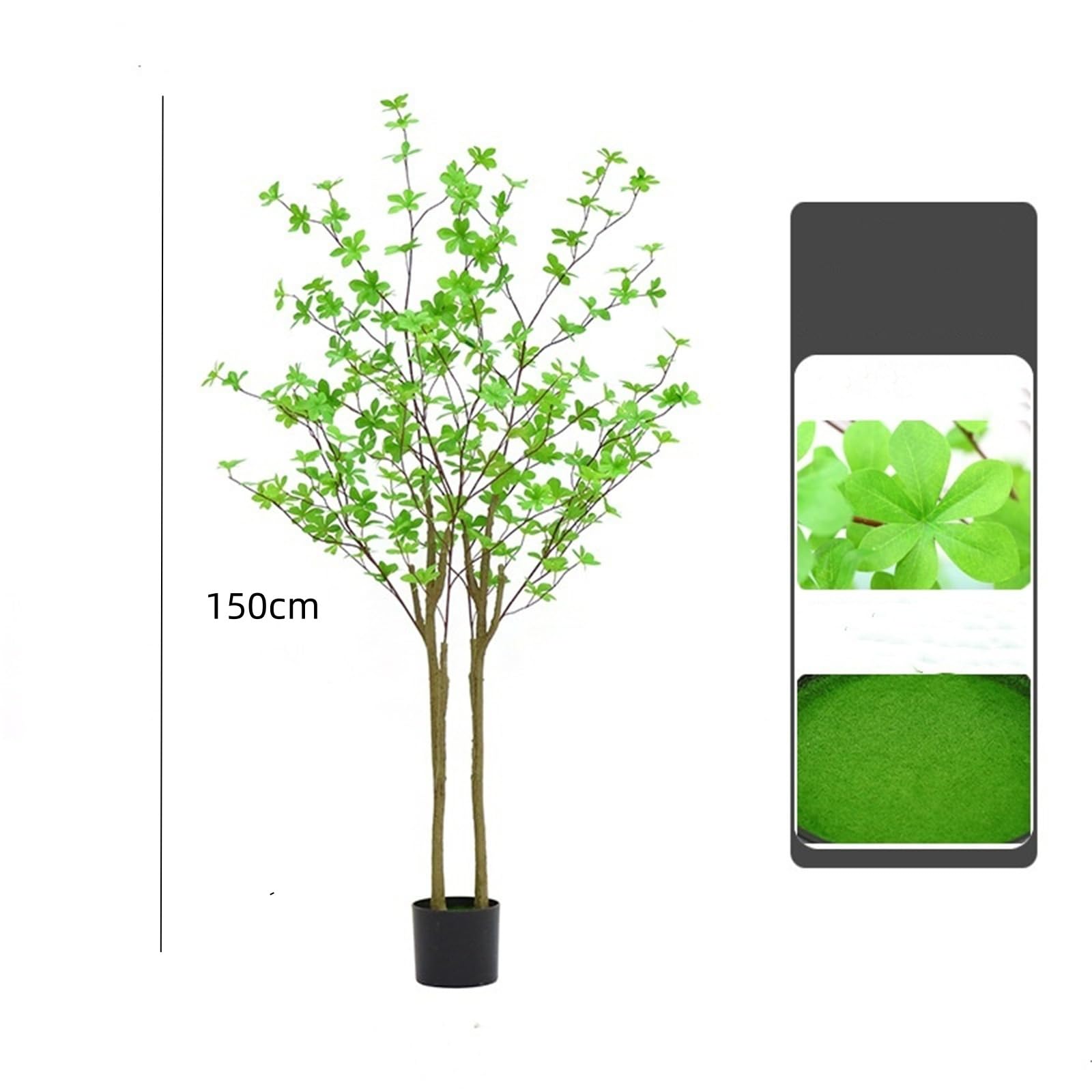 Arbre artificiel Enkianthus Garvee de 150 cm avec feuilles réalistes, en PVC durable, pour la décoration intérieure du salon ou du bureau (vert).