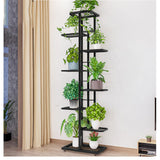 Étagère à plantes Garvee, 8 niveaux, en métal, antidérapante et imperméable, d'angle, pour salon, balcon ou jardin, noire. - noir