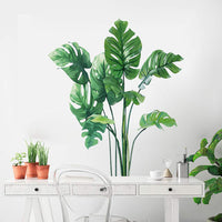Garvee Stickers muraux décoratifs Plantes Tropicales, vinyle vert, pour salon, chambre, cuisine, salle de bain, 30 × 90 cm