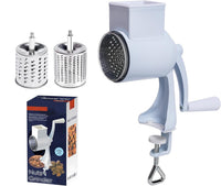 Râpe à tambour Garvee en acier inoxydable avec manivelle - Multifonctionnelle pour noix, fromage et épices, blanche, pour la cuisine