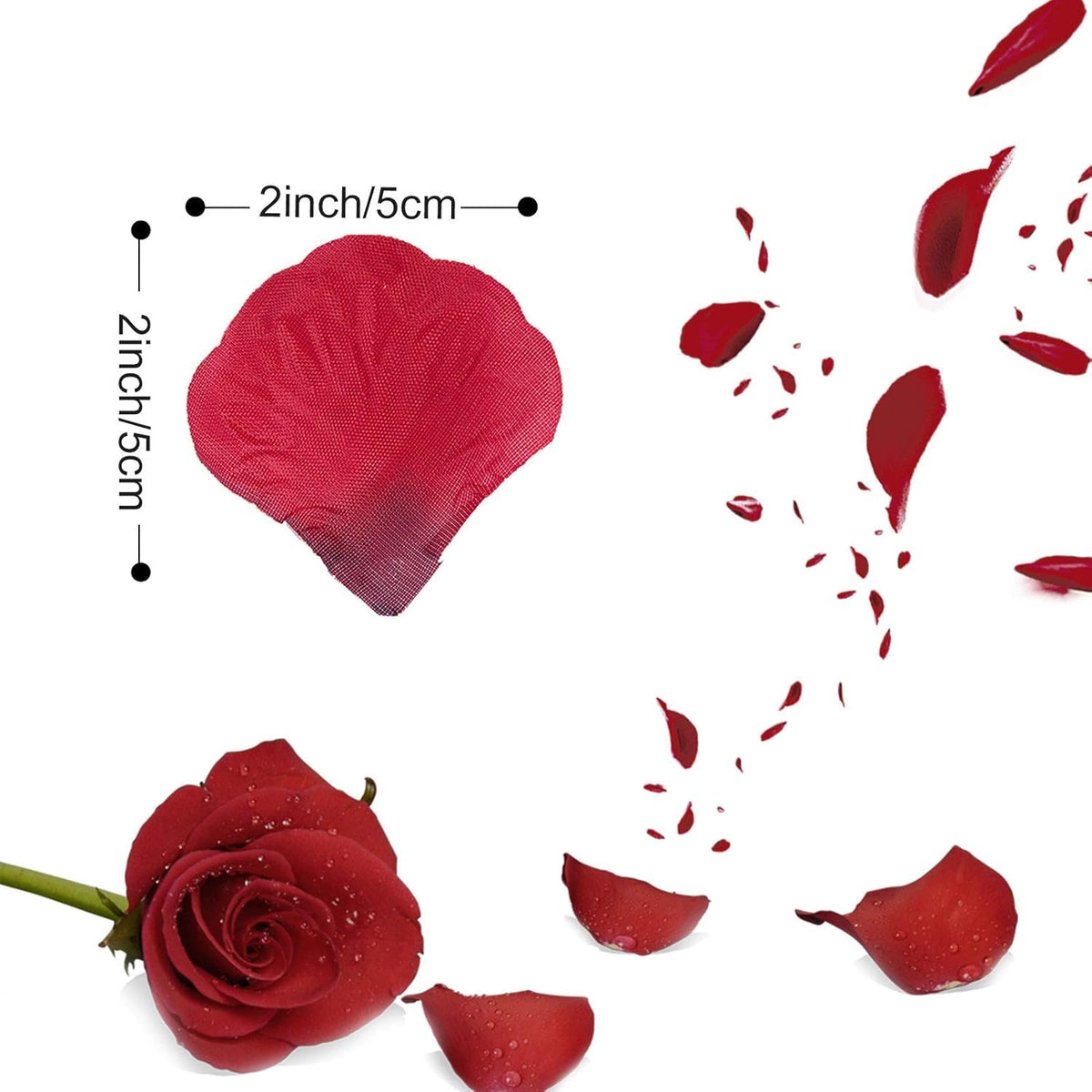Garvee 5000 pétales de rose artificiels rouges, doux et soyeux, réutilisables, pour mariage et Saint-Valentin