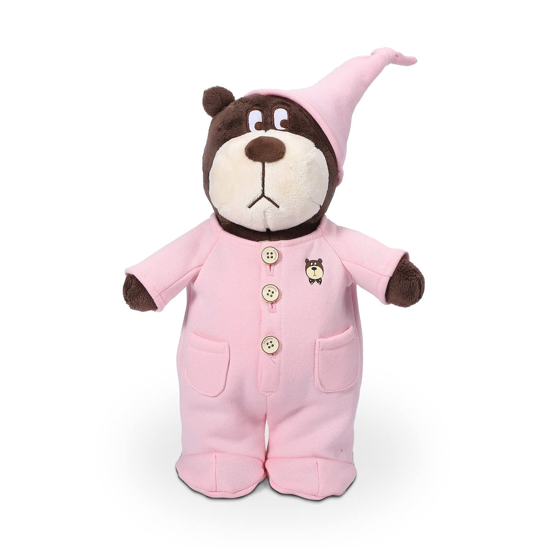 Ours en peluche interactif Garvee avec pyjama rose amovible pour enfants, doux et confortable, rose