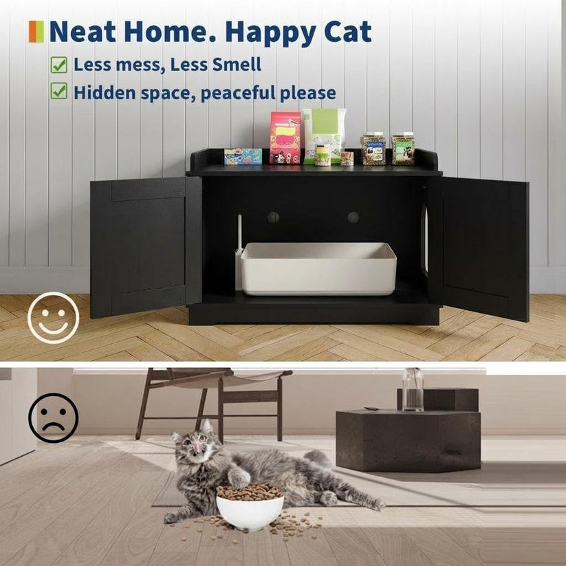 Cache litière isole odeurs espace privé pour chat