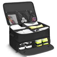 Coffre de golf Garvee, organisateur 2 couches étanche avec 5 compartiments ventilés, portable et robuste, pour accessoires de golf, voiture et extérieur.