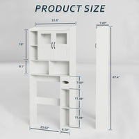 Armoire de rangement Garvee à suspendre au-dessus des toilettes, avec étagères réglables et porte vitrée, pour salle de bain et buanderie, marron
