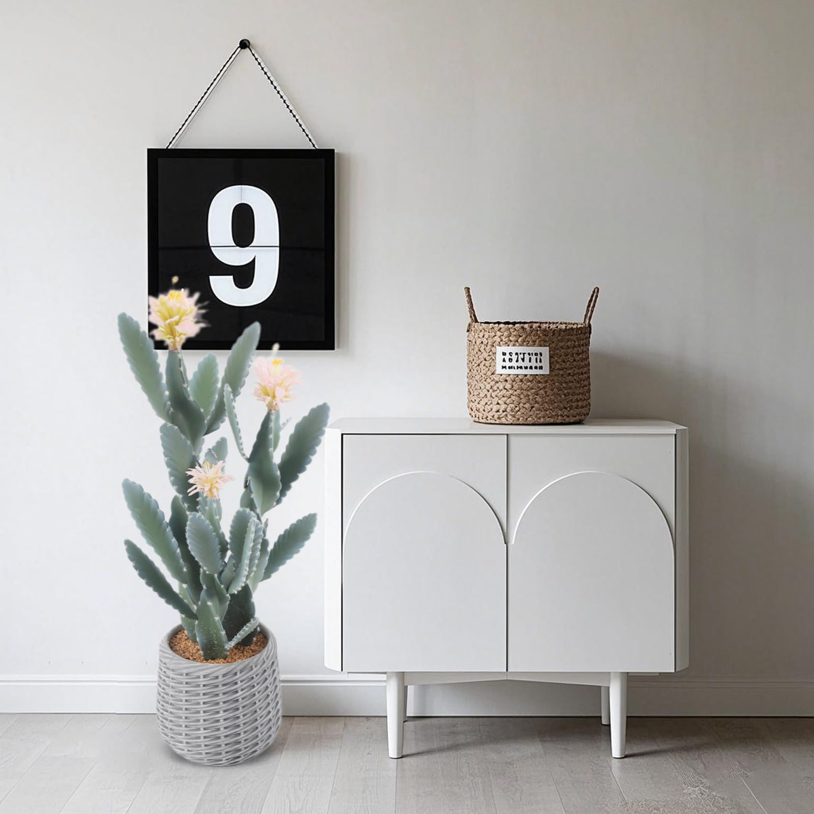 Garvee Cactus artificiel 91cm, grande plante décorative en plastique vert, aspect naturel pour salon, bureau et entrée