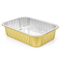 Barquettes jetables en aluminium Garvee (20 pièces) avec couvercles, 1000 ml, pour griller, cuire, pâtisser, argent, 22 x 15 x 4,5 cm