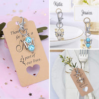 Ensemble de 20 porte-clés ange gardien Garvee avec perles, alliage de zinc, pochette en organza, idéal pour une baby shower ou un mariage, 5,3 cm, transparent