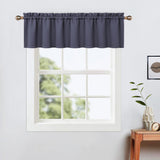 Rideaux de cuisine occultants thermiques Garvee Valance, gris foncé, pour petites fenêtres, cuisine, chambre, 52 x 15 cm - Gris