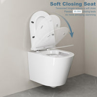 Garvee Abattant WC forme D blanc, UF Duroplast, fermeture douce automatique, déclipsage rapide, charnières réglables, salle de bain moderne