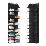 Garvee Étagère à chaussures de porte, 10 niveaux et 20 poches, tissu Oxford, crochets métalliques robustes, gain de place pour placards étroits, 162, 5 cm (H) x 51 cm (L) x 18 cm (P)