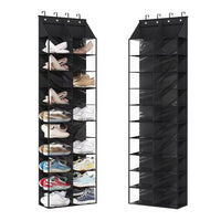 Garvee Étagère à chaussures de porte, 10 niveaux et 20 poches, tissu Oxford, crochets métalliques robustes, gain de place pour placards étroits, 162, 5 cm (H) x 51 cm (L) x 18 cm (P)
