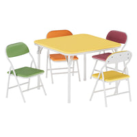 Ensemble table et chaises pliantes pour enfants Garvee 5 pièces, pliable, sûr, en cuir PU, pour la chambre d'enfant et l'extérieur, léger
